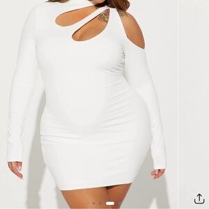 Elegant White Cut-Out Dress
